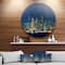 Designart - San Francisco Skyline at Night' Ultra Glossy Cityscape Metal Circle Wall Art
